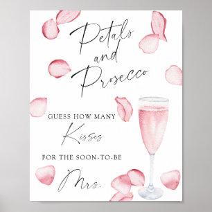 Prosecco - hoeveel kussen bruidsfeest spel poster