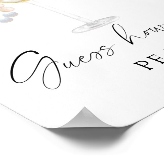 Prosecco - hoeveel PARELS vrijgezellenfeest spel Poster (Hoek)