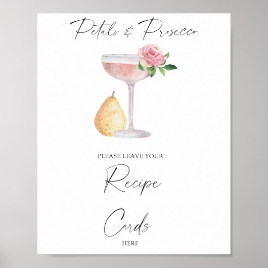 Prosecco - Jouw receptkaart hier Poster (Voorkant)
