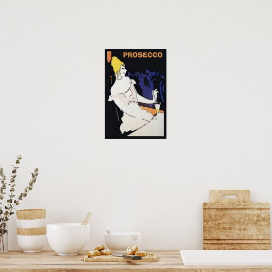 Prosecco Lady in Salon Poster (Keuken)