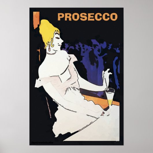 Prosecco Lady in Salon Poster (Voorkant)