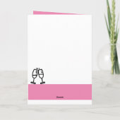Prosecco Lover's standaard roze verjaardag Kaart (Achterkant)