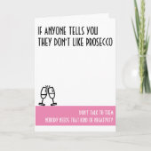 Prosecco Lover's standaard roze verjaardagskaart Kaart (Voorkant)