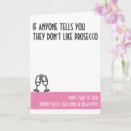 Prosecco Lover's standaard roze verjaardagskaart Kaart