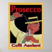 Prosecco, Man met glas Poster (Voorkant)