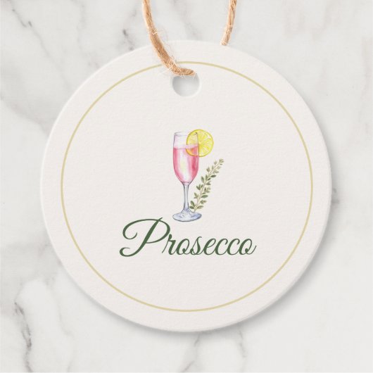Prosecco Mimosa Bar Fleslabel Bedankjes Labels (Voorkant)