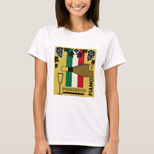 prosecco mousserende wijn t-shirt (Voorkant)