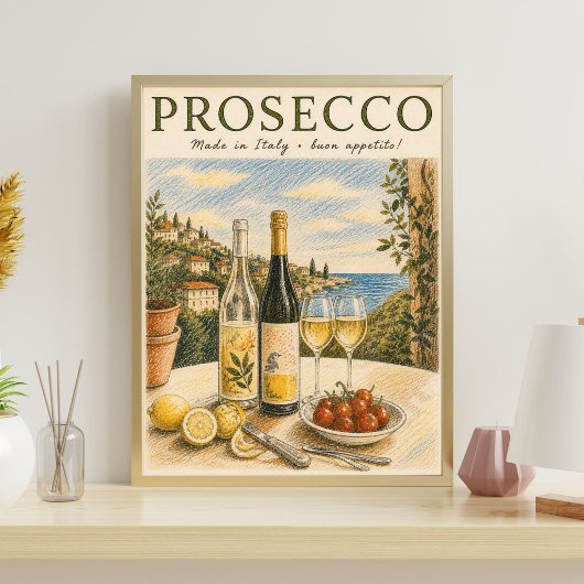 Prosecco Muurkunst | Italiaanse Wijn Poster