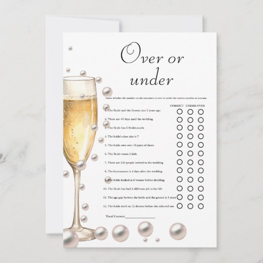 Prosecco Over of onder vrijgezellenfeest spel Kaar Aankondiging (Voorkant)