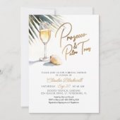 Prosecco Palmbomen Tropisch Vrijgezellenfeest Kaart (Voorkant)