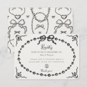 Prosecco Parel Coquette Lint Gratis Cadeau Registr Informatiekaartje (Voorkant / Achterkant)