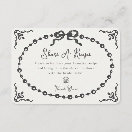 Prosecco Parel Coquette Strik Delen Recept Informatiekaartje (Voorkant)