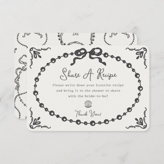 Prosecco Parel Coquette Strik Delen Recept Toe Informatiekaartje (Voorkant / Achterkant)