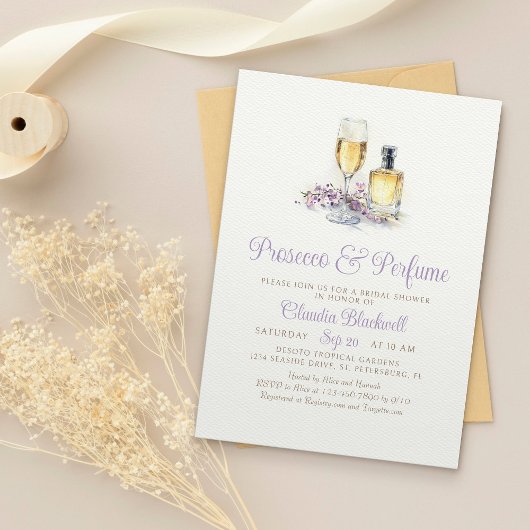 Prosecco Parfum Champagne Bruiloftsfeest Kaart