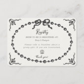 Prosecco Pearl Coquette Bow Gift Registry Invoegen Informatiekaartje (Voorkant)