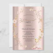 Prosecco Petals Wildflowers Rose Gold Kaart (Voorkant)