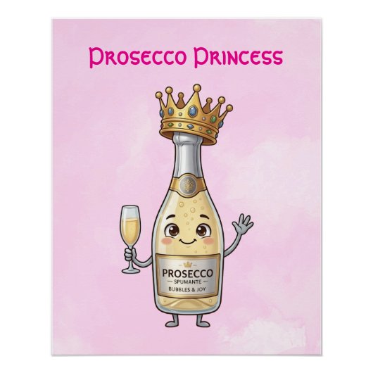 Prosecco Prinses Poster (Voorkant)