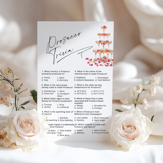 Prosecco Trivia Fuchsia Petals Vrijgezellenfeest s (Creator heeft geüpload)