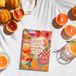 Prosecco Tropical Collage aan het zwembad | zomerb Kaart