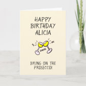 Prosecco Verjaardag met Tekst Kaart (Voorkant)