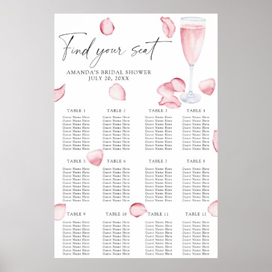 Prosecco vrijgezellenfeest zitgrafiek poster (Voorkant)