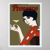 Prosecco, Vrouw met glas Poster (Voorkant)