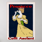 Prosecco, Vrouw met glas Poster (Voorkant)