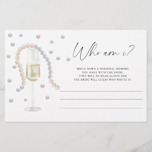 Prosecco - Wie ben ik vrijgezellenfeest spel Briefpapier (Voorkant)