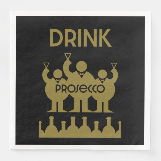 Prosecco wijn drinkers servet (Voorkant)