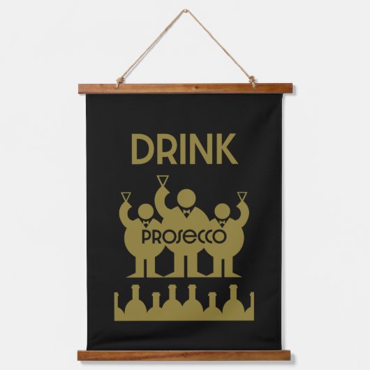 Prosecco Wijndrinkers Hangend Wandkleed (Voorkant)