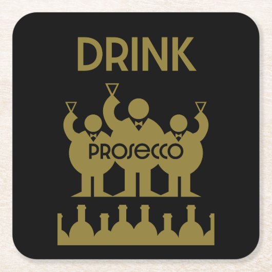 Prosecco Wijndrinkers Kartonnen Onderzetters (Voorkant)
