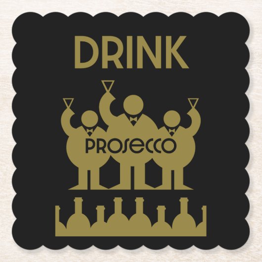 Prosecco Wijndrinkers Kartonnen Onderzetters (Voorkant)