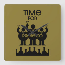 Prosecco Wijndrinkers Vierkante Klok