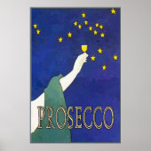 Prosecco, wijnglazen sterren poster (Voorkant)