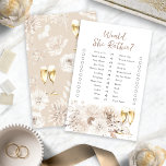 Prosecco wil liever spelen<br><div class="desc">(Kies MATT papierafwerking - NIET halfglans - om op te schrijven.) Verhoog uw feest met onze Elegant Parels en Prosecco Zou Ze Liever Spel. Met delicate waterverf boho chic crème en tan bloemen versierd met mooie parels en goud-stoffige champagneglazen, straalt dit collectie tijdloze sophisticatie uit. Perfect voor een champagne brunch...</div>