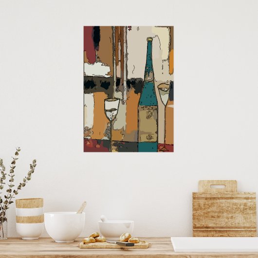 Prosecco Wine Abstract Poster (Keuken)