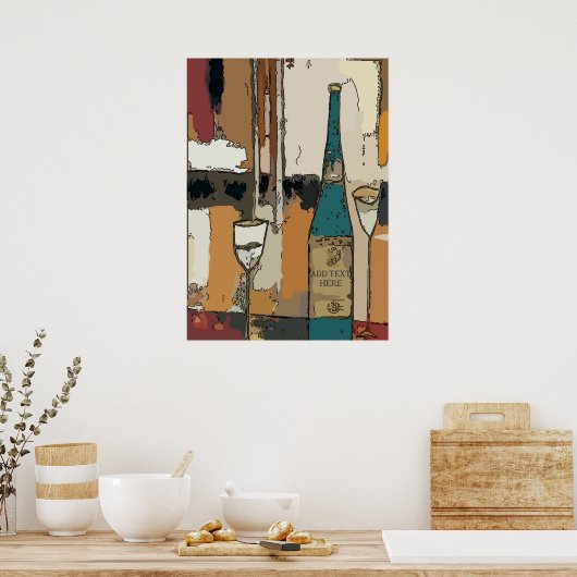 Prosecco Wine Abstract Poster (Keuken)