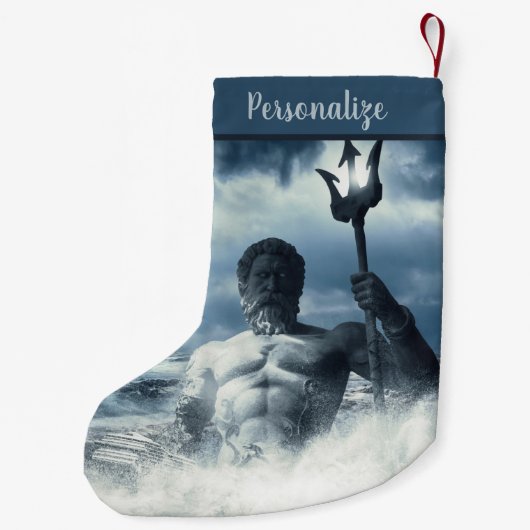 Proseidon Greek God Mythology Kerstfeestdag Kleine Kerstsok (Achterkant)