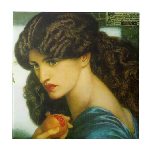 Proserpine door Rossetti Pre-Raphaelite Ceramic Te Tegeltje (Voorkant)