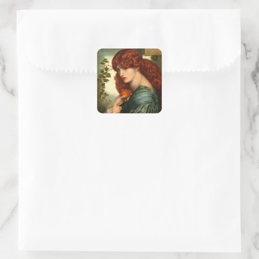 Proserpine van Rossetti Vierkante Sticker (Tas)