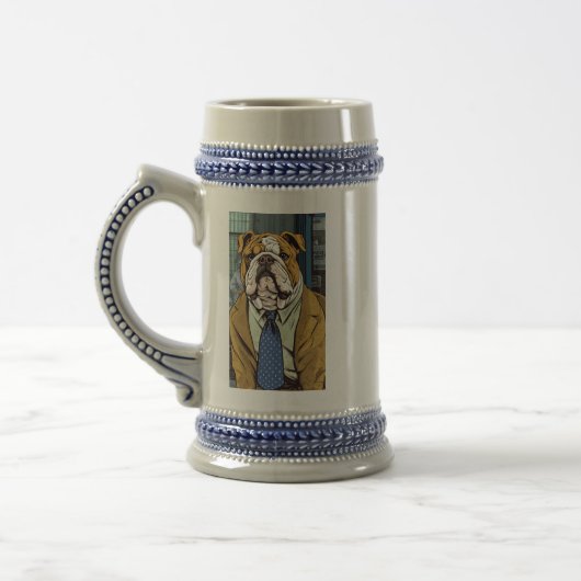 Prosit Engelse Bulldog in een pak Bierpul (Links)
