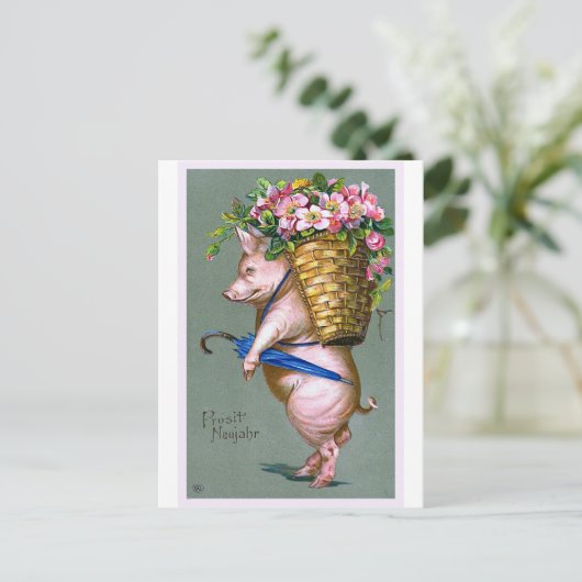 "Prosit Neujahr"  Duits Briefkaart (Staand voorkant)