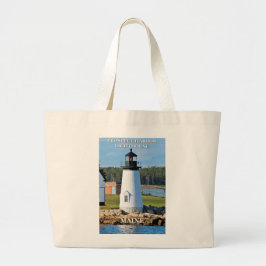 Prospect Harbor Lighthouse, Maine Briefkaart Grote Tote Bag