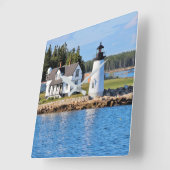 Prospect Harbor Lighthouse, Maine Briefkaart Vierkante Klok (Hoek)