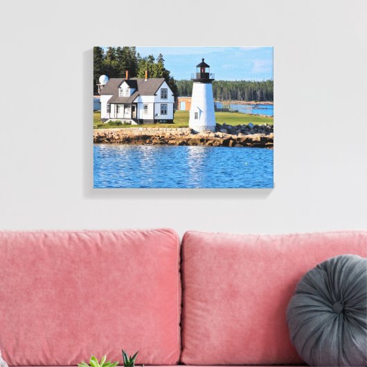 Prospect Harbor Lighthouse, Maine Canvas Afdruk (Insitu (Woonkamer))