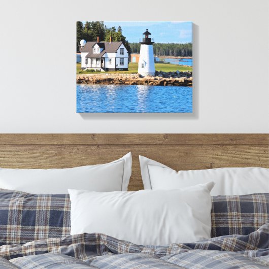 Prospect Harbor Lighthouse, Maine Canvas Afdruk (Insitu (Slaapkamer))