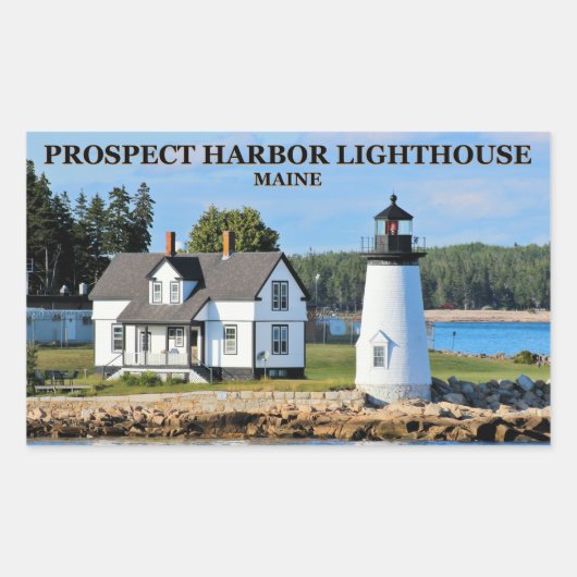 Prospect Harbor Lighthouse, Maine Rechthoekige Sticker (Voorkant)
