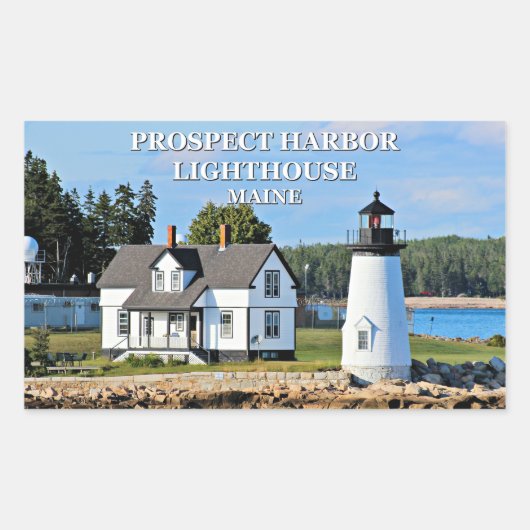 Prospect Harbor Lighthouse, Maine Rechthoekige Sticker (Voorkant)
