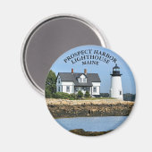 Prospect Harbour-vuurtoren, Maine Round Magnet (Voorkant / Achterkant)