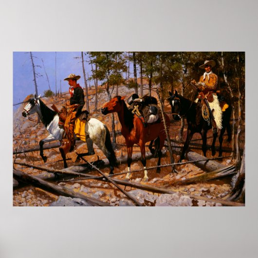 Prospectie voor veegebied Frederic Remington Poster (Voorkant)